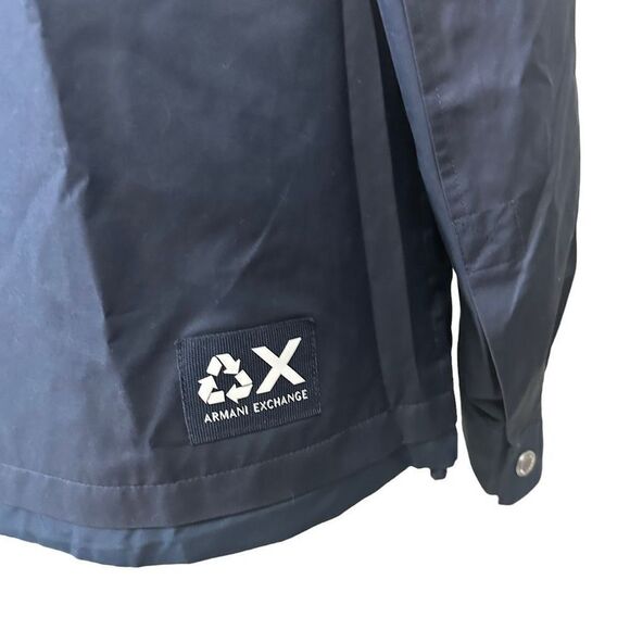 ARMANI EXCHANGE BLUE Collared Overcoat Sustainable‎ Fabric size Small NEW - Picture 6 of 8